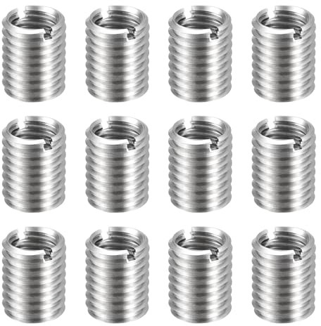 QUARKZMAN 12 Pièces Insert De Réparation Fileté M12 x 1.75 Mâle Vers M10 x 1.5 Femelle Filetage 15mm Long Réducteur Fileté Métrique Douilles Auto-Taraudeuses Réducteur Fileté