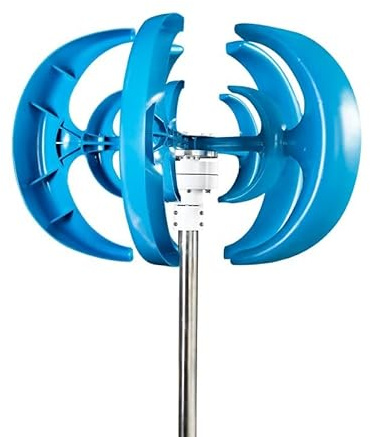 Aerogenerador Eolico Turbina de viento Vertical de 1000W, 12v, 24V, generador de viento de eje Vertical, pequeño molino de viento, energía libre con controlador de carga MPPT(Blauw,Turbine Only,24V)