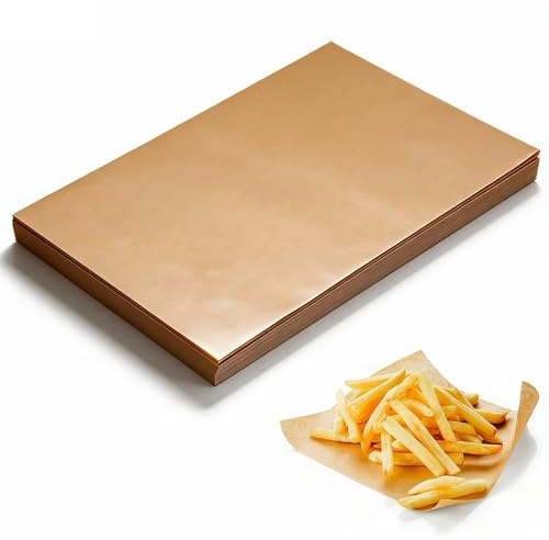 Unbleached Parchment Paper Sheets 100 20x30cm Non-Stick Baking Paper Greaseproof for Oven Air Fryer Disposable Baking Sheets for Cookies Bread Pizza Grilling Frying