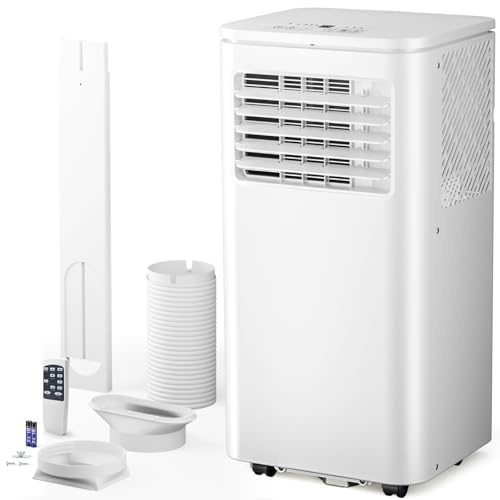 Antarctic Star 8000 BTU Portable Air Conditioner, 4-in-1 AC Unit with Cooling, Dehumidifier & Fan Modes, Sleep Mode, 24H Timer & Remote Control, Moving Wheels & Window Installation Kit