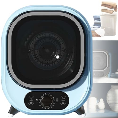 Condenser Tumble Dryer, Small Vented Condenser Dryer,Stainless Steel Tub, 0.8kg Load Capacity For Countertop Or Wall Mounted Use 450W for Apartment, Dorm Blue