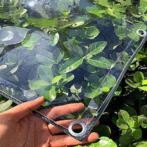 Heavy Duty Waterproof Tarpaulin 0.4mm 400gsm Durable Rain Protection Tarp for Carport Balcony Outdoor Cover Sunshade with Eyelets for Easy Installation