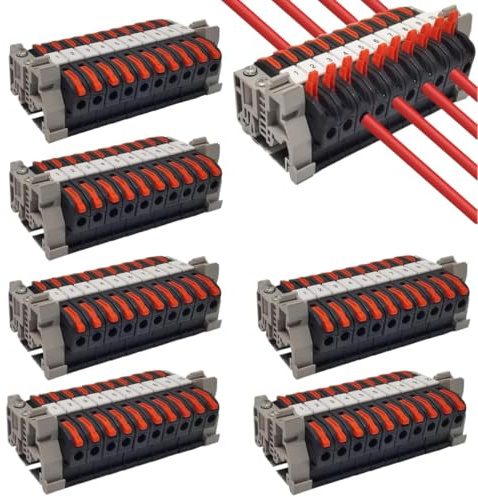 60 Stück Reihenklemmen Hutschiene, 0,08-4 mm² PCT-211 Hutschienen Klemmen, Klemmblock Klemmleiste Kit, Schnellverdrahtung Elektrischer Anschlussblock für Automatisierungsprojekte (6 * 10cm)