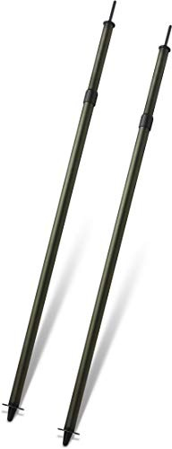 Storfisk fishing & more 2 x Aluminium Teleskop Zeltstab Zeltstange, ausziehbar, 77-135 cm, mit Klemmverschluss