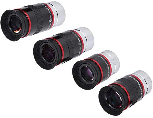 Bewinner 1,25 Zoll Astronomie-Teleskop 4-teiliges Okular-Set, Okular-Kit 6 mm/9 mm/15 mm/20 mm für Teleskop, 68 Grad Ultra Wide Long Eye Relief Okular