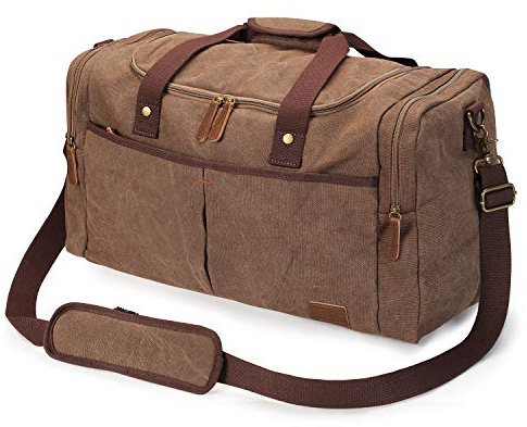 S-ZONE Reisetasche Unisex Canvas 65L Große Sporttasche Weekender Tasche Handgepäck