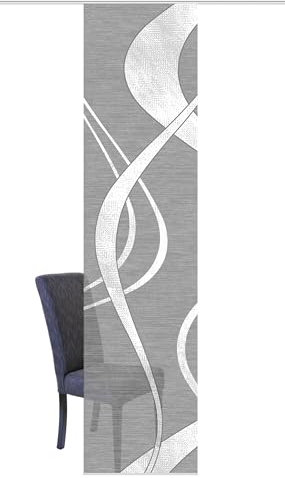 VISION S Schiebegardine TIBANO Links, halb-transparenter Stoff in Bambus-Optik, 260 x 60 cm (h x b), Farbe:, Farbe:anthrazit