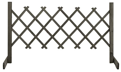 vidaXL Tannenholz Massiv Garten Rankzaun Erweiterbar Rankgitter Rankhilfe Spalier Pflanzengitter Blumengitter Holzgitter Grau 120x60cm