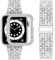 wutwuk Kompatibel mit Apple Watch Armband 41mm 42mm 40mm 46mm 45mm 44mm Damen iWatch Series 10 9 8 7 SE 6 5 4 3 2 1 Diamant Strassstein Harter Schutzrahmen Kunststoffgehäuse Silber