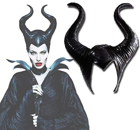 Tibroni Halloween Kostüm Damen, Teufelshörner Haarreif Schwarz Stirnband Hörner, Hexenhut aus Latex, Hat Böswilliges Cosplay Party Unisex Einheitsgröße