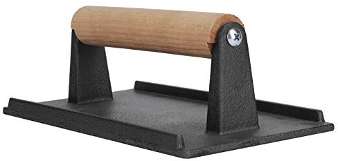Smash Burgerpresse Grillpresse aus Gusseisen Steak Bacon Weight Press Barbecue Griddle Press mit Holzgriff Fleischpresse für Griddle,Großer Burger Smasher,Burger Presse,Hamburgerpresse