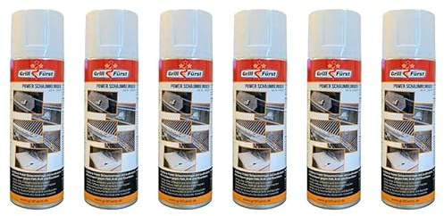 Grillfürst Power Schaumreiniger, 6 x 300 ml - Aktivschaumreiniger für emaillierte Oberflächen und Edelstahl, Scheibenreiniger für Grill und Backofen