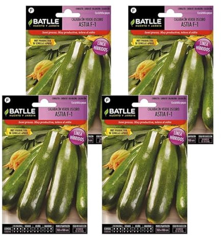 Semillas de calabacín Astia F1 Híbrido Semillas Batlle PACK (4)