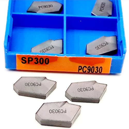 FSLMEIL 10 Piezas SP200 SP300 SP400 NC3020 NC3030 PC9030 Herramienta de ranurado y Corte Herramienta de torneado de Metal de carburo SP 200/300/400 Herramienta de torneado(SP200 NC3030)