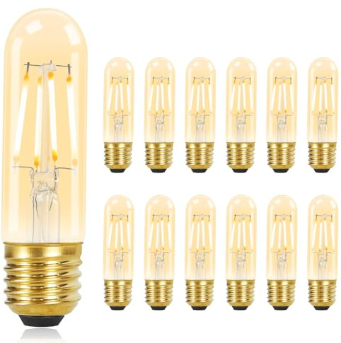 GBLY 12er pack Glühbirne E27 LED Warmweiss T30 LED Lampe 4W Edison | Vintage Leuchtmittel 2700K Warmweiß Licht Birne Retro Filament Energiesparlampe E27 Sockel Nicht Dimmbar Light Bulbs