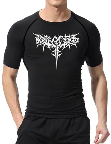 IFIKK Camisa De Compresión para Hombre Anime Print Gym Sport Camisetas De Gimnasio De Secado Rápido Fitness Camisetas Interiores Deportivas Elasticidad Tops Camiseta Verano Hombre (01GYM,M)
