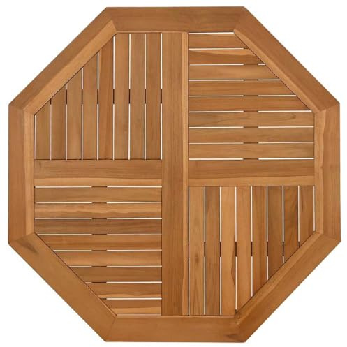 vidaXL Tischplatte 90x90x2,5 cm Achteckig Massivholz Teak