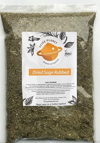 Sage Dried Rubbed (Moroccan) Premium Quality by Spice Planet® Free UK P&P 50g-1.9kg (25 Grams)