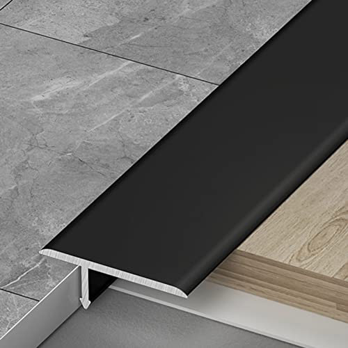 Holz zu Fliese Übergangsleiste / Schwellenleiste T-Stil Abdeckleiste für Bodennähte schwarz Laminatboden Belag Trennwand für Böden
