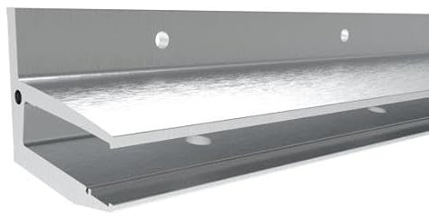 Sellon24® Aluminium Vordach 300 cm Haustürvordach Haustür Glasvordach ALU Tür Überdachung Profil für Glas 17,52 mm Glasdach Leiste Natural Eingangsüberdachung / 3000 mm
