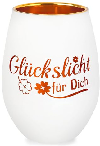 Belillpipi Geschenke für Frauen, Glückslicht Geschenke Windlicht mit Gravur Teelichthalter aus Glas für Freundin Geburtstag Weihnachten