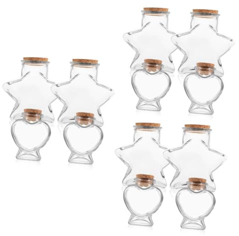 MAGICLULU 4piezas Frascos Pequeños De Vidrio Con Tapa De Corcho Para Dulces Decoración y Regalos