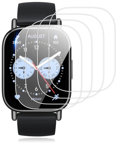 Vauki 4 Piezas Protector Pantalla para Xiaomi Redmi Watch 5 Lite Cristal Templado,9H Dureza HD Transparente Ultra Resistent Antiarañazos Sin Burbujas Vidrio Templado Película