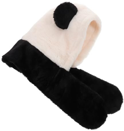BESPORTBLE Winterwarme Damen Beanie Mütze Mit Ohrenschutz Aus Weichem Plüsch Panda-design Kuschelkapuze Für Stilvolle Herbst Wintermode Geeignet Für Kalte Tage Und Freizeit