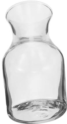 POPETPOP Vetro Trasparente Mini Caraffa per Vino Design Bocca Piatta per Versamento Facile Adatto per Vino Bianco e Altri Vini per Uso Personale e Celebrazioni Festive