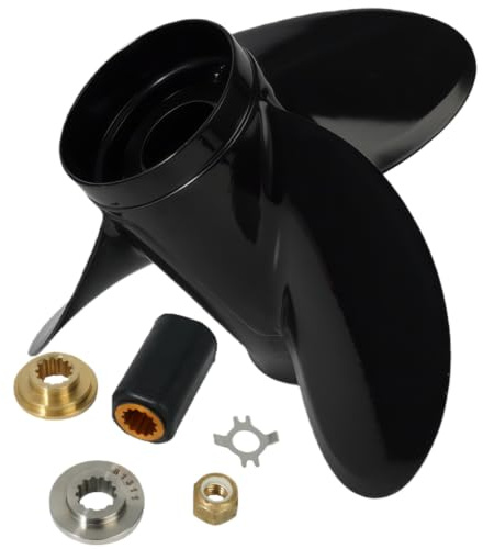 QIKIRUO 10 1/8 x 15 Propeller passend für Mercury 25/30/35/40/45/50/55/60/70/75 PS, Upgrade OEM 13 Spline Tooth Aluminium Außenbord-Requisiten, rechts, 48-73140A45