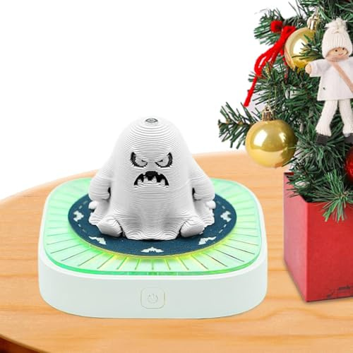 Calendrier 2026 - Papier sculpté 3D - Calendrier fantôme détachable avec lumière - Fournitures de planification pour table, étagère, chambre à coucher, dortoir, école