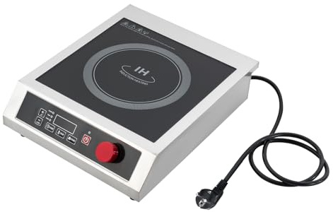 QUIOTUIR Piastra a induzione portatile 1 fuoco 3500W con display LED temperatura e potenza su 10 livelli regolabili piastra di cottura induzione per Pub, Ristoranti, Catene alimentari