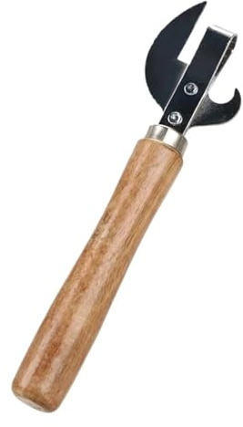 1 abrelatas multifuncional con mango de madera | Artefacto que ahorra mano obra en la cocina
