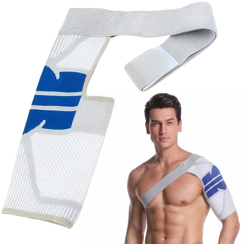 1 tutore per spalle da donna, supporto per la spalla, da uomo, polsino rotativo, per spalle, bendaggio per spalla, da uomo, supporto per la spalla, offre una forte tenuta, comoda per entrambe le