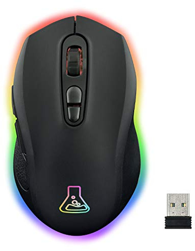 The G-Lab Kult NEON Souris Gamer Sans Fil Rechargeable- Souris Gaming Wireless Précise et Réactive 2400 DPI, LED RGB, Batterie Longue Durée, 7 Boutons, Ultra Légère, Compatible PC PS4 PS5 Xbox One & X