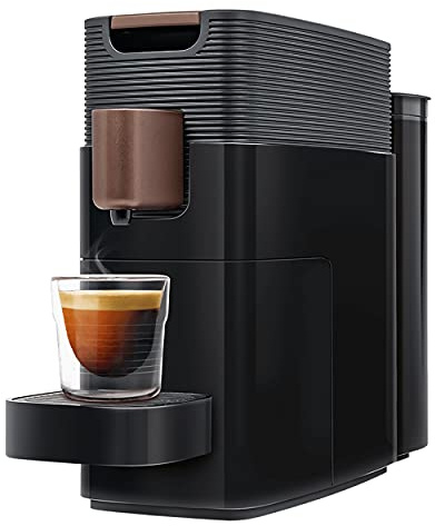 K-FEE® ONE Single Serve Coffee, Espresso & Milk Machine (Black/Copper) | Compatible with Starbucks Verismo* | Compact Capsule System | Duo Pressure Brewing