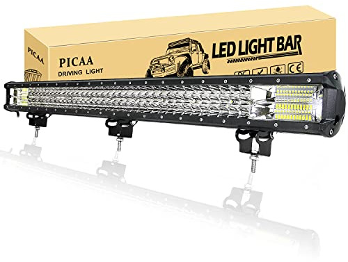 PICAA led Arbeitsscheinwerfer Bar, 34 Zoll 468W 7D Lichtbalken Wasserfest | LED Lichtleiste,12V 24V,Rri-Reihe,Zusatzscheinwerfer Bar,Spot Flutlicht Kombination,für SUV Offroad ATV UTV Traktor 4x4 Auto