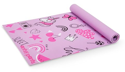 Antsy Pants Kids Yoga Mat - Yoga Mats for Kids, Home Workout, Travel, Fitness, Pilates, Stretching, Sturdy Non-Slip Exercise Mat for Toddlers, Size 60” x 24”, 3mm Thick Free of Toxic Phthalates