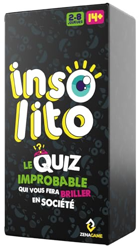 ZENAGAME Gesellschaftsspiel Insolito - Umgebungsspiel - Witzige, Ungewöhnliche Kartenspiele - Gesellschaftsspiele, um in Gesellschaft zu glänzen - Brettspiele für Erwachsene, Kinder 14+