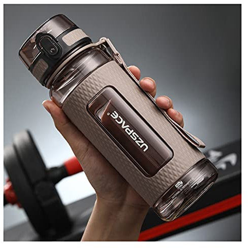 Sparrow Angel Sport Wasserbecher Sportwasser-Flaschen Tragbare Fitnessstudio Anti-Stoff-Leck-Proof Große Kapazität Fitnesskessel-Kessel-Plastikgetränk-Flasche (Color : 800ml Grey)