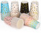 JOSPL Gobelets Carton jetables 72 Pièces 250ml Gobelets en papie de Multicolore Recyclables Biodégradables, Pour boissons chaudes et froides, les fêtes, Mariage, Bricolage, anniversaire, CUP-072