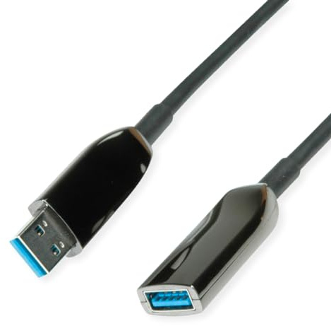 ROLINE USB 3.2 Gen 1 Aktives Repeater Kabel (AOC), ST/BU, schwarz, 20 m