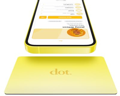dot. Card Metal - Digitale Visitenkarte - Tap Kompatibel mit iPhone & Android (Gelb)