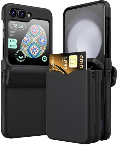 TECHGEAR för Samsung Galaxy Z Flip 5 korthållare fodral [2 x kortplånboksfodral] premium hybrid tufft robust skyddande stötfångare fodral [gångjärnsskydd] kraftigt skydd för Samsung Galaxy Z Flip5