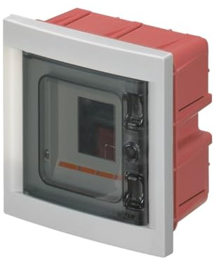 Centralino ad incasso, 4 moduli, grigio, IP40, sportello in policarbonato fume' - Elettrocanali EC63004