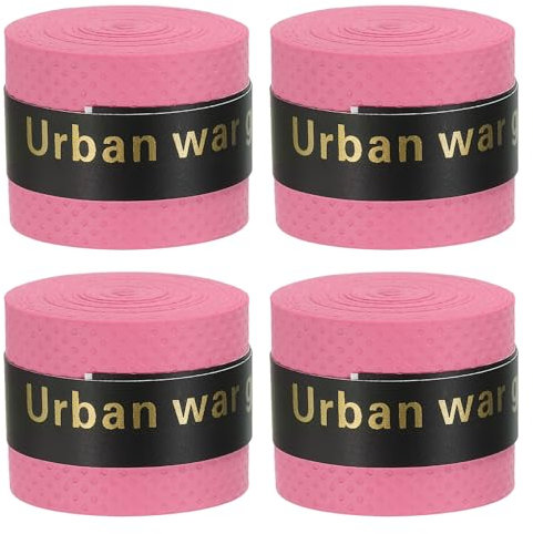 PATIKIL 43,3 Tennisschläger Griffband, 4er Pack PU Overgrip Rundnut rutschfest Schweißabsorbierend für Badminton Angelrute, Pink