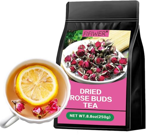 rose tea loose leaf 8.8oz/250g, Dried Rose Buds tea,rosebud edible，Edible Rose Tea Fragrant Dried Flowers for Tea,Jams, cakes, desserts, or other baked goods