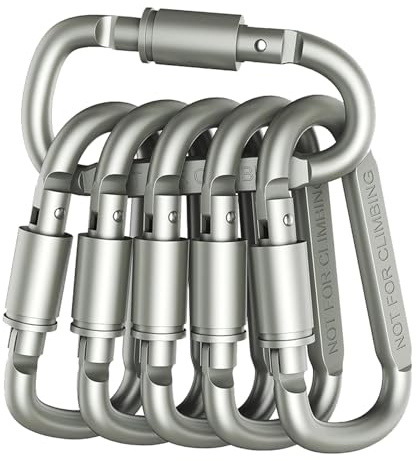Schwerlast-Karabinerhaken, Schwerlast-Karabinerhaken - 6 Stück Schlüsselclip mit D-Ring, multifunktionale Kletterclips für Bergklettern zum Abseilen, Klettern s