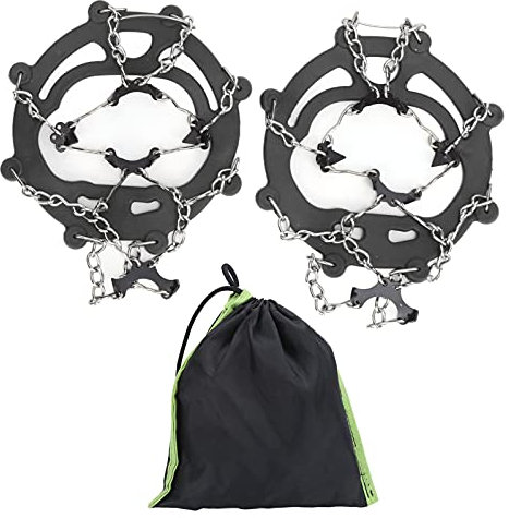 ANKROYU 8-Zahn-Steigeisen-Fußabdeckung, Eiskletter-Steigeisen, Ski-Steigeisen, Bergsteigen-Steigeisen, Spikes-Steigeisen für Bergwanderschuhe (Schwarz)