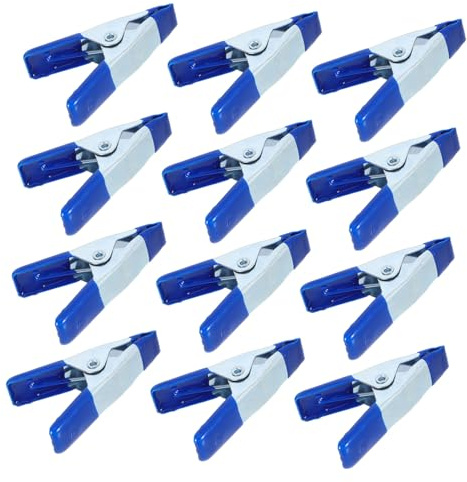 Kleine Metallfederklemmen 12 Stück Kompakt, Stark, Tragbar | Büro und Zuhause, Multifunktional Einsetzbar, Blau, Eisen Verzinkt Pp, Stilvolles Design